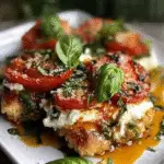 Italian Basil Chicken Cutlets with Burrata