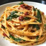 Spaghetti & Spinach with Sun-Dried Tomato Sauce