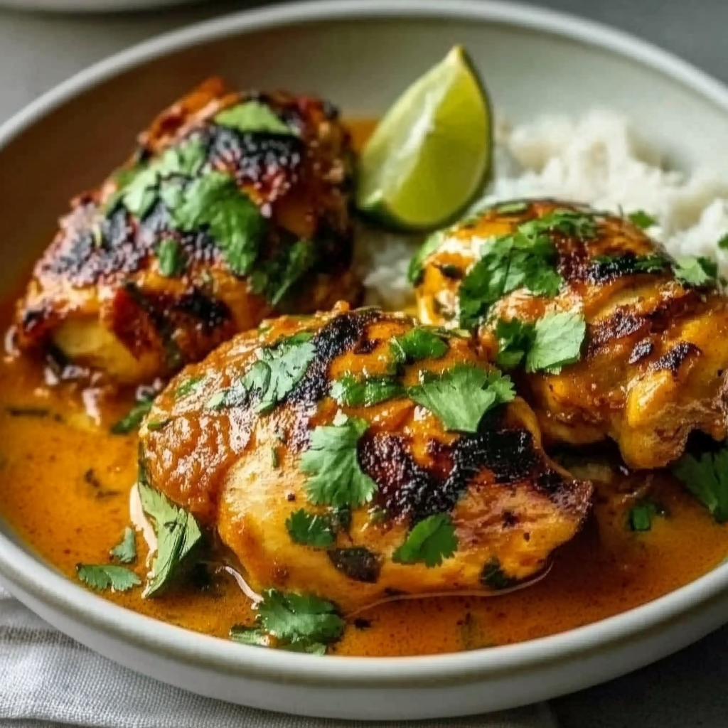 Coconut Milk-Braised Chicken with Harissa