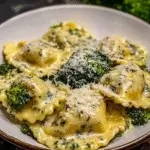 Creamy Date Night Broccoli Alfredo Ravioli