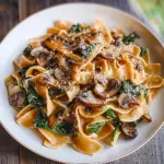 Creamy Mushroom Spinach Pasta Recipe
