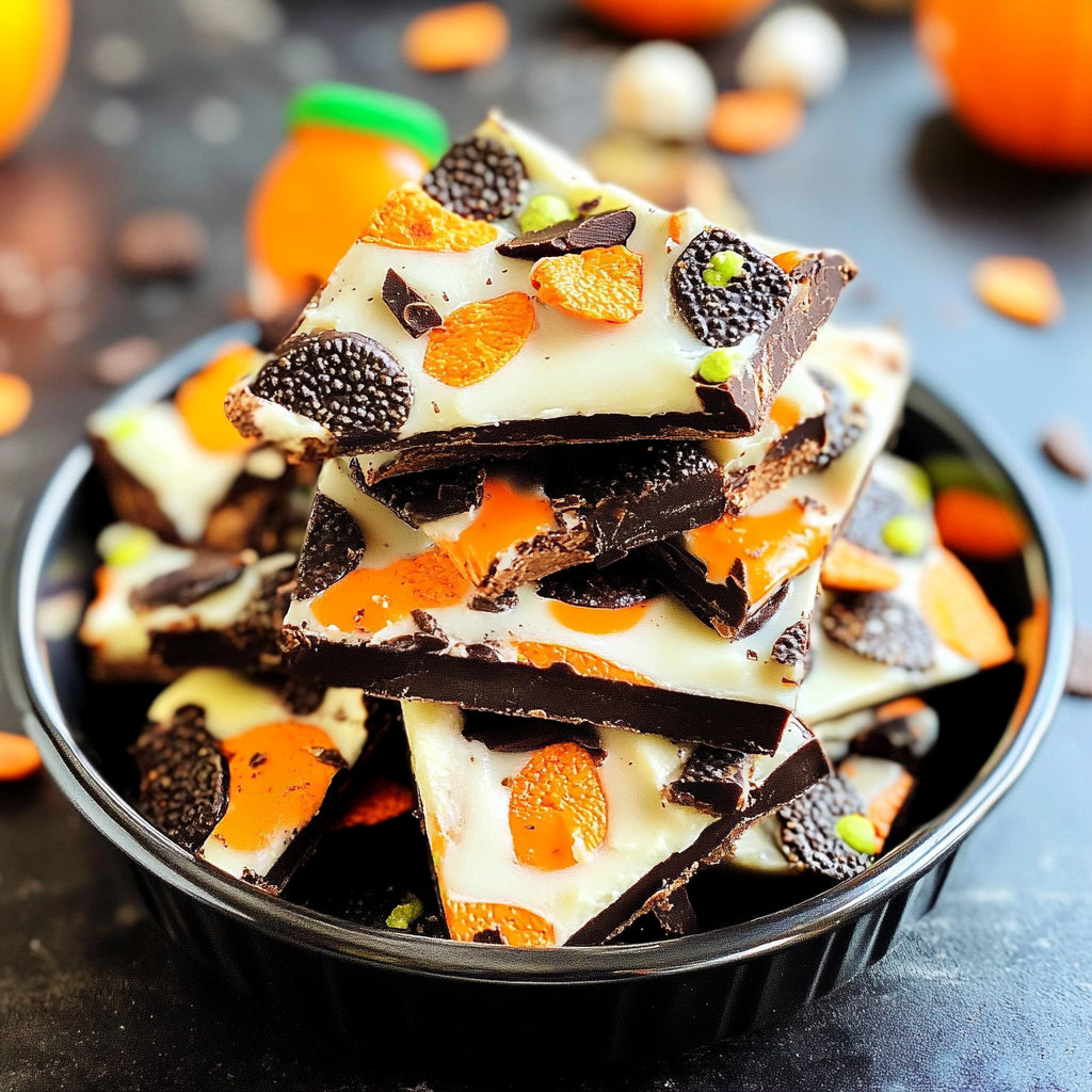 White Chocolate Halloween Oreo Bark Recipe
