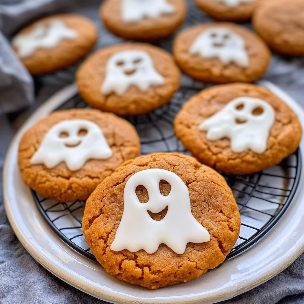 Spooky Ghost Brown Butter Pumpkin Cookies