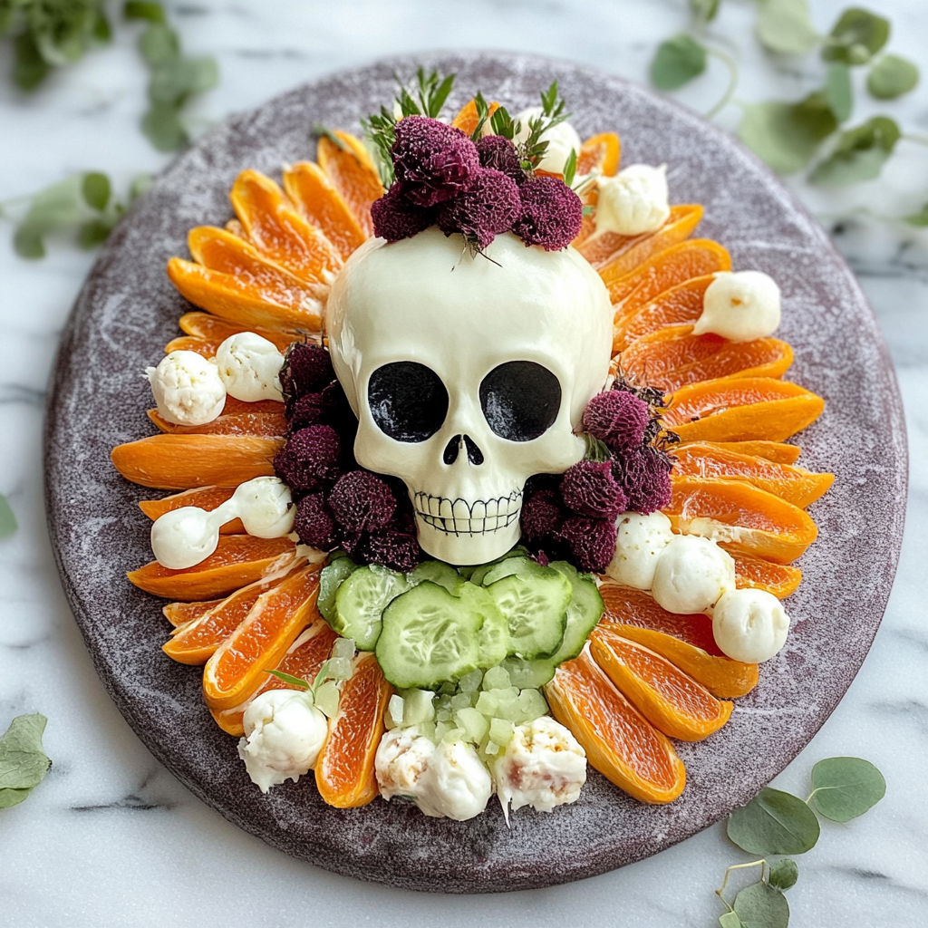 Spooky Halloween Mozzarella Skulls