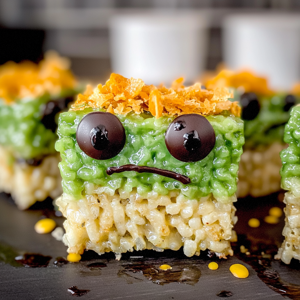 Spooky Frankenstein Rice Krispie Treats