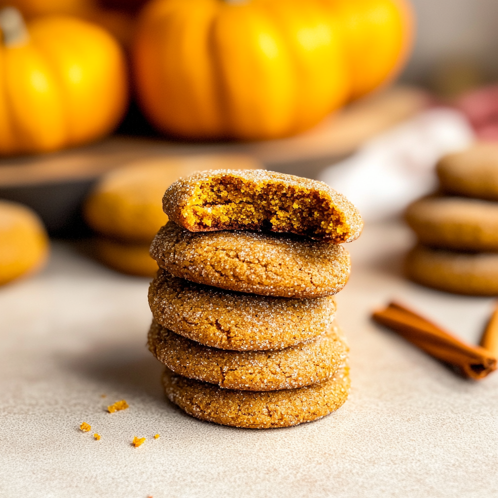 Brown Butter Pumpkin Snickerdoodle Cookies