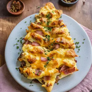 Cheddar and Ham Stuffed Christmas Trees Recipe