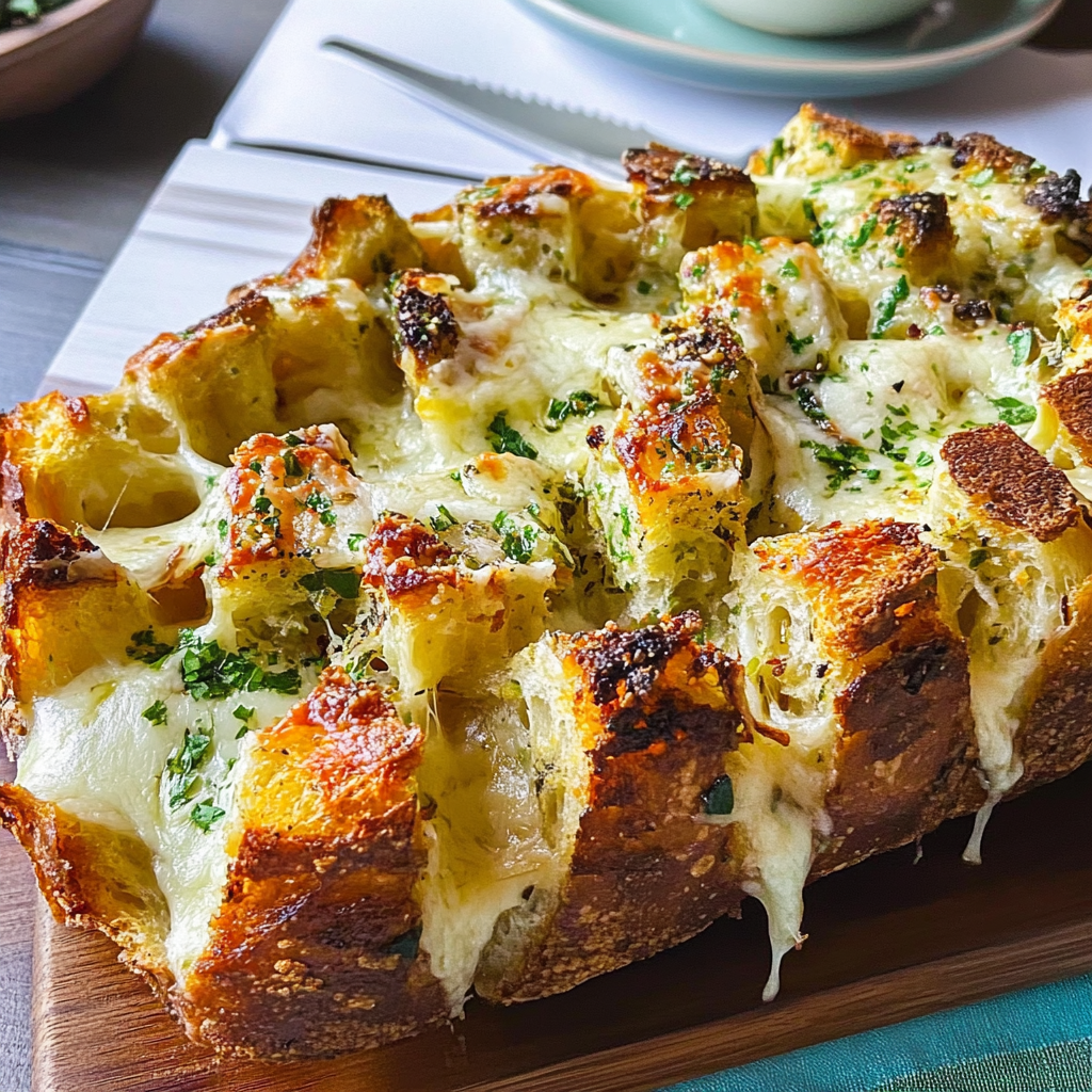 Cheesy Pull-Apart Garlic Bread Recipe
