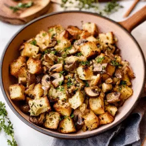 One Pot Sourdough Wild Mushroom Stuffing Recipe