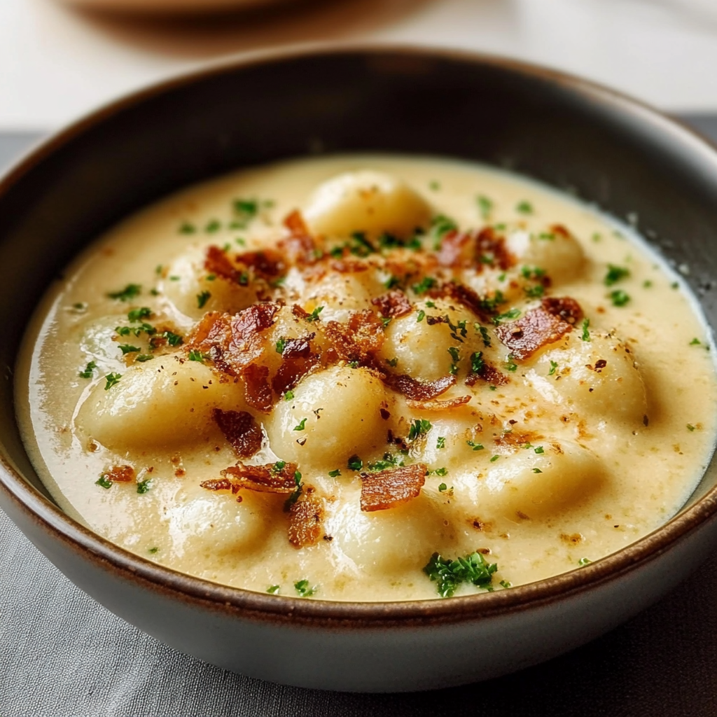 Bacon Cheddar Gnocchi Soup Recipe