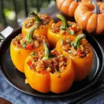 Jack-O’-Lantern Stuffed Peppers