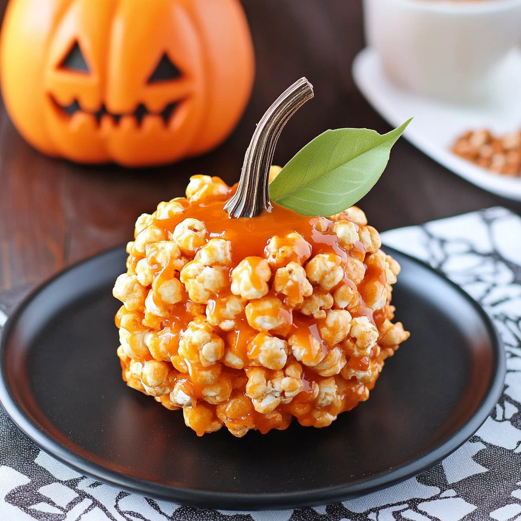 Jack-O’-Lantern Popcorn Balls Recipe