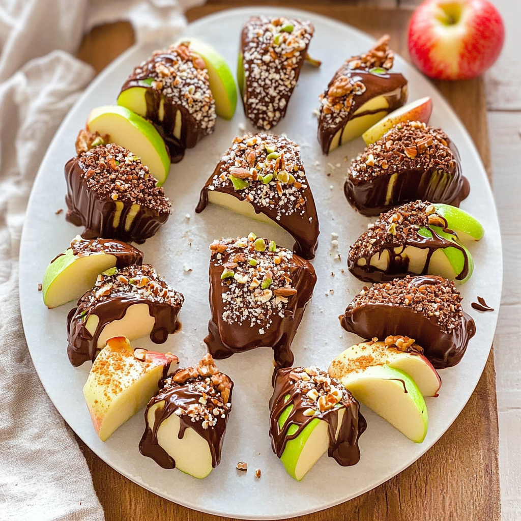 Chocolate Dipped Apple Slices Treat