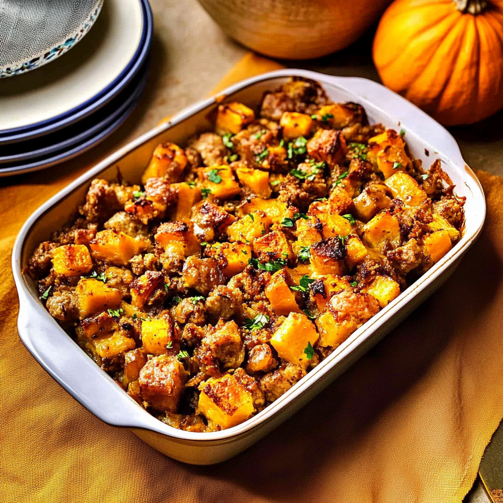 Butternut Squash Sausage Casserole