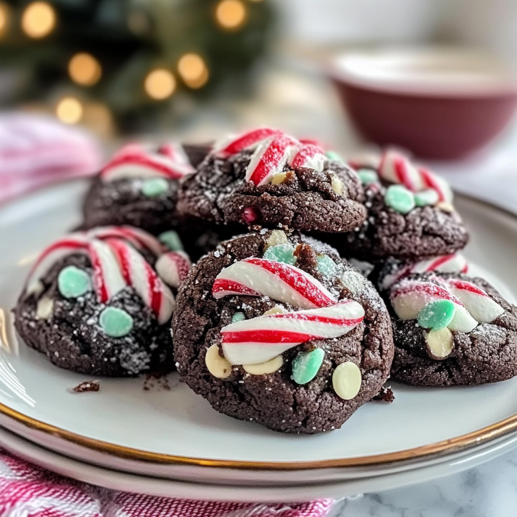 Peppermint Chocolate Blossom Cookies Recipe