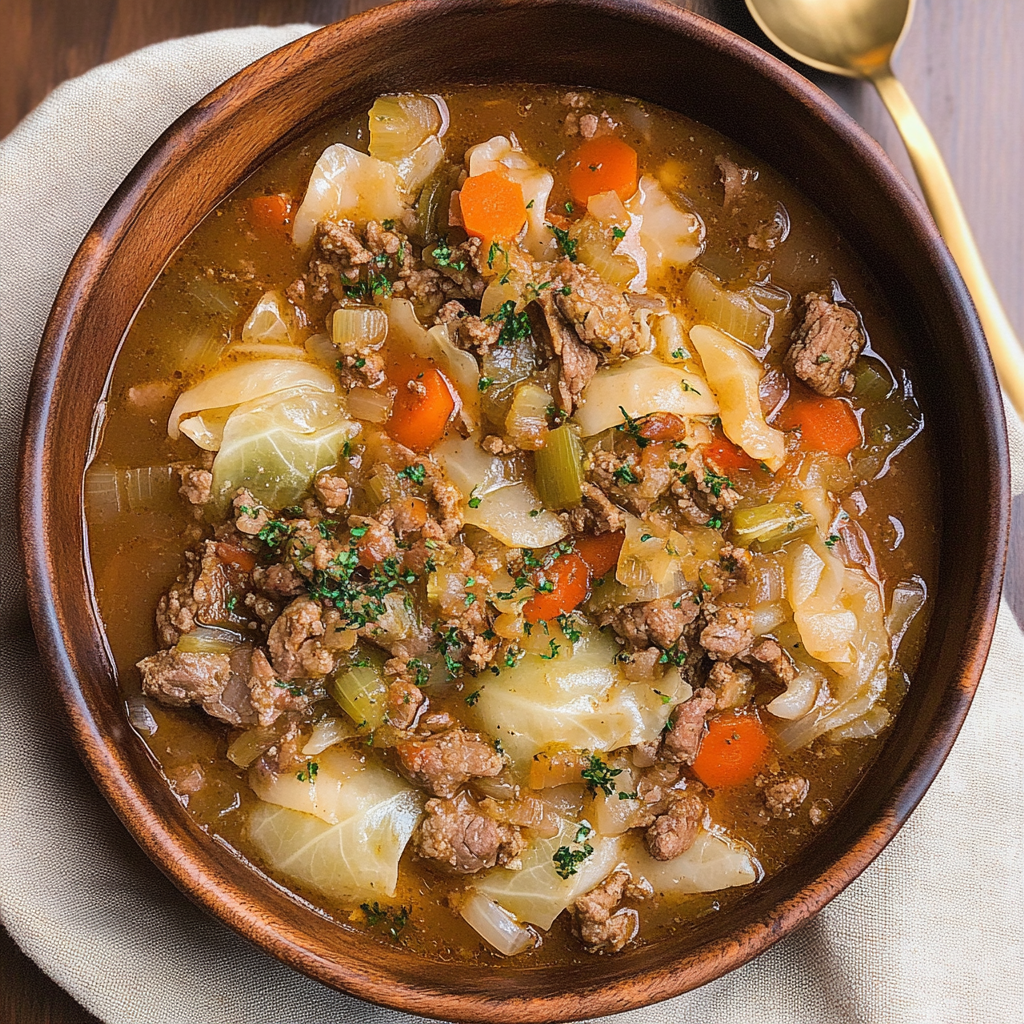 Ground Beef and Cabbage Soup Recipe
