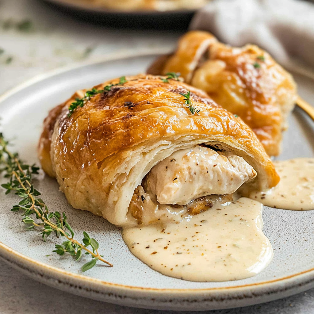 Chicken Wellington with Dijon Cream Sauce Recipe