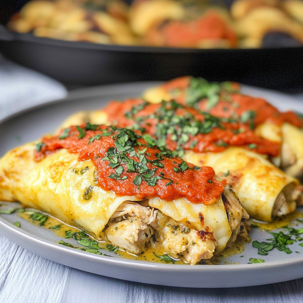 Pesto Chicken Crepes