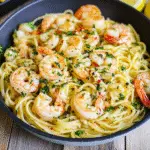 Lemon Fettuccine with Garlic Shrimp Recipe