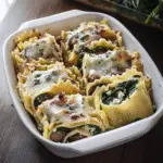 Mushroom and Spinach Lasagna Roll Ups Recipe