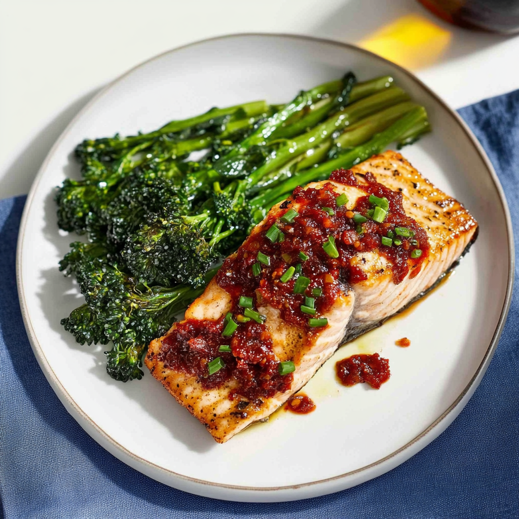 Buttery Baked Salmon with Broccolini Recipe