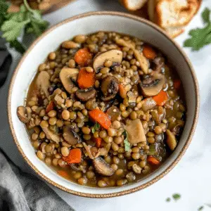 Vegan Lentil Mushroom Stew Recipe