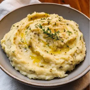 Creamy Mashed Potatoes with Herb & Garlic
