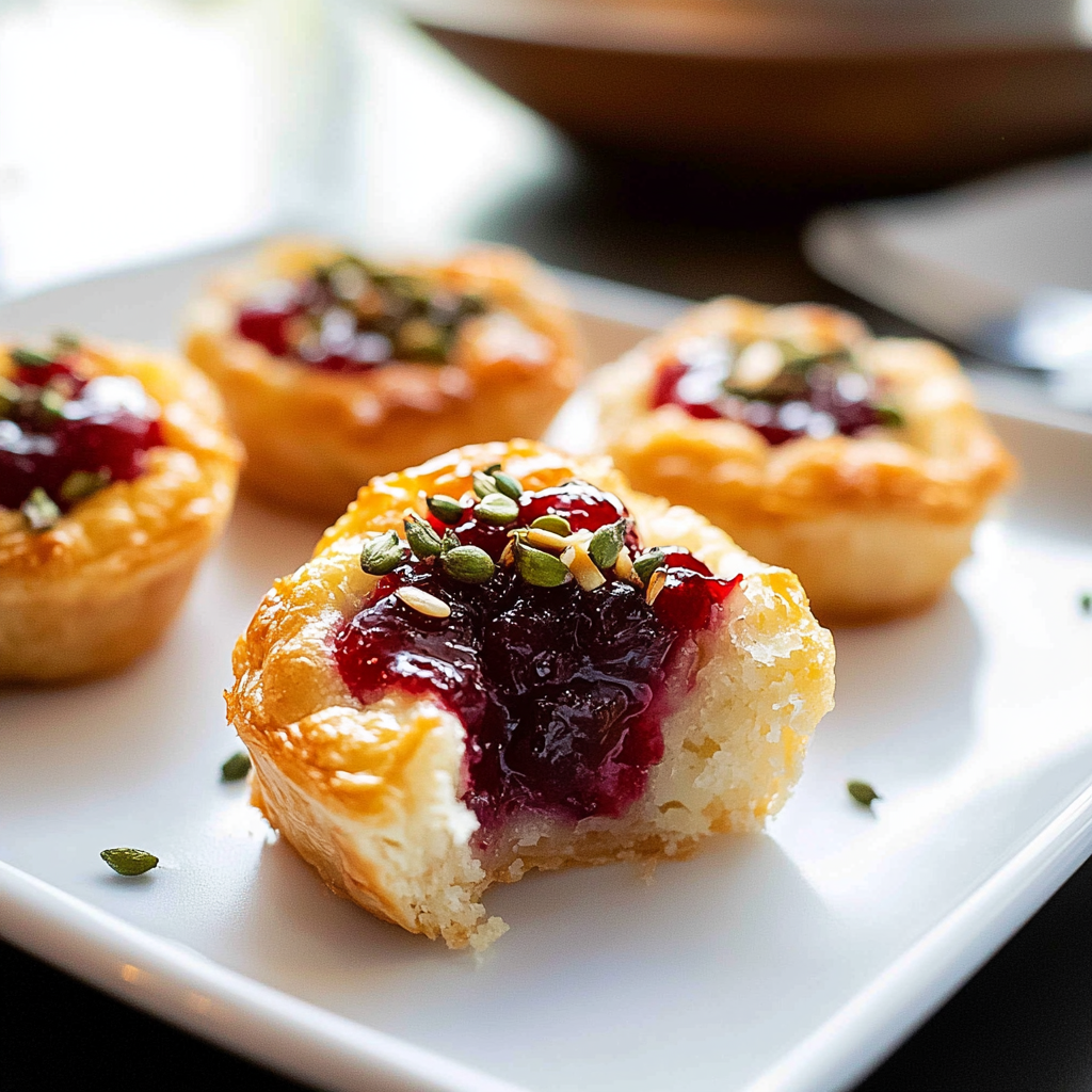 Baked Cranberry Brie Bites Recipe