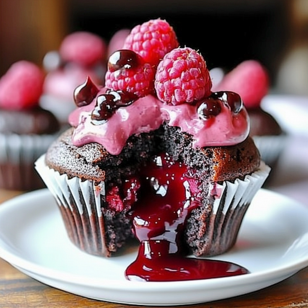 Molten Raspberry Chocolate Cupcakes Recipe